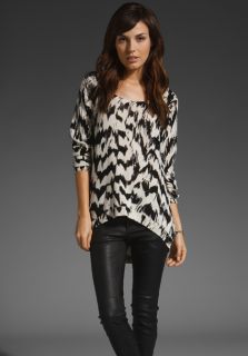 SASS & BIDE Please Take Note Long Sleeve Cut Out Back Top in Stone at 