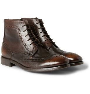 Paul Smith  Washed Leather Brogue Boots  MR PORTER