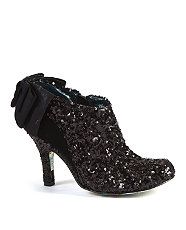 Black (Black) Mutiny by Irregular Choice Black Sequin Bow Shoe Boot 