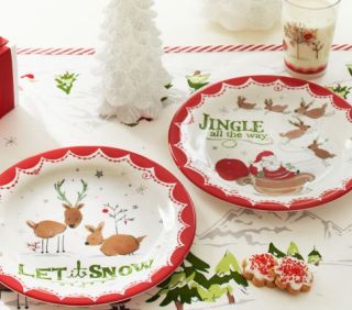 Jingle Bells & Let It Snow Christmas Plate Set