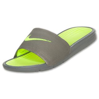 Nike Solarsoft Mens Slide Sandals  FinishLine  Grey/Volt