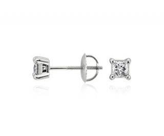 Princess Cut Diamond Stud Earrings in 18k White Gold (1/2 ct. tw 