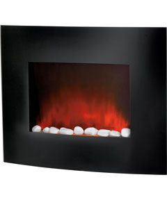 Homebase   Valencia Curved Wall Mounted Electric Fire   Black customer 