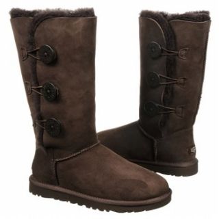 Womens UGG Bailey Button Triplet Chocolate Shoes 