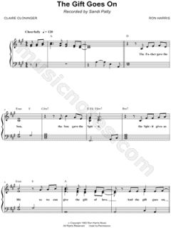 Sandi Patty   The Gift Goes on Sheet Music (Easy Piano) (Piano Solo 