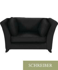 Downing Snuggler Chair Black Leather   Dark Feet from Homebase.co.uk 
