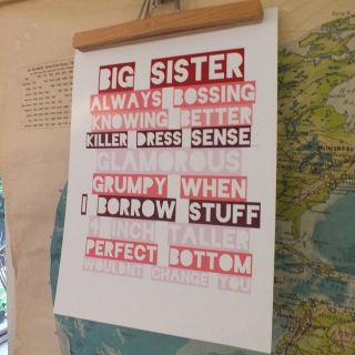 big sister personalised prints by disco butterfly  notonthehighstreet 
