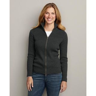 Womens Solid Mockneck Zip Sweater]