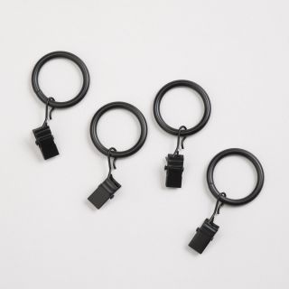 Black Curtain Rod Clip Rings, Set of 10  World Market