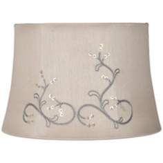 Taupe Sequins Embroidered Drum Lamp Shade 10x12x8 (Spider)