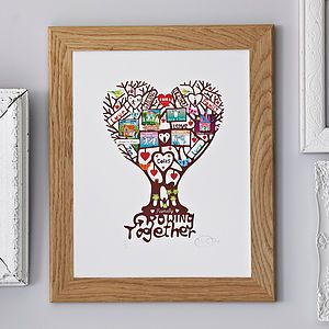 Personalised Family Growing Together Print   living & decorating 