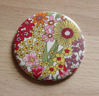 lovely pocket mirror made from beautiful liberty print fabric.