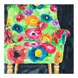 GREEN POPPY LOVE CHAIR   KATE LEWIS  furniture painting 