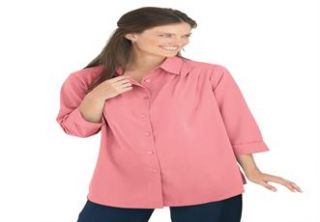 Plus Size Top, bigshirt style with 3/4 sleeve in peachskin  Plus Size 