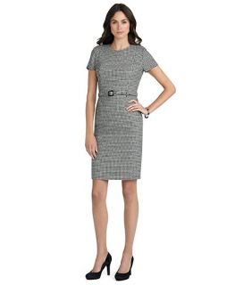 Lambswool Houndstooth Shift Dress   Brooks Brothers