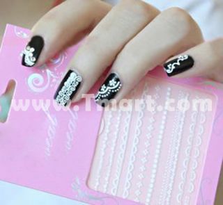 2D Lace Style Nail Art Stickers Decals NA01   Tmart