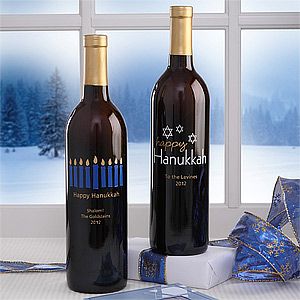Happy Hanukkah Personalized Wine Bottles   6486