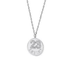 Personalized Diamond Accent Number and Name Pendant in Sterling Silver 