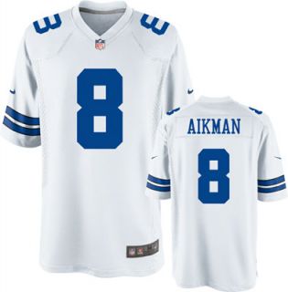Troy Aikman Throwback Player Legend Jersey: White Game Replica #8 Nike 