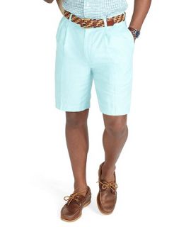Pleat Front Linen Cotton Shorts   Brooks Brothers