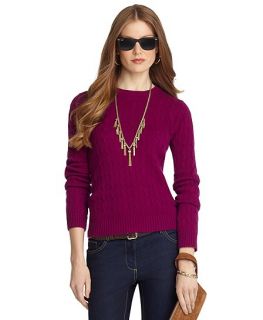 Cashmere Cable Crewneck Sweater   Brooks Brothers