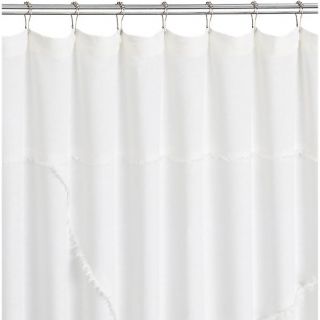 deconstructed linen shower curtain in shower curtains  CB2