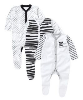 pack unisex Black and White sleepsuit   sleepsuits   Mothercare