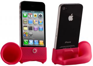 Portable Horn Stand Holder Amplifier Speaker for iPhone 4/4S Green 