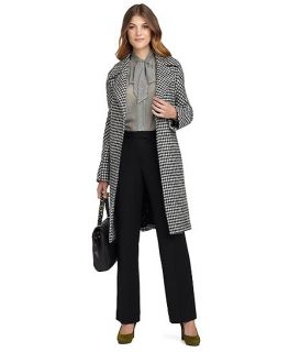 Wool Houndstooth Belted Coat   Brooks Brothers