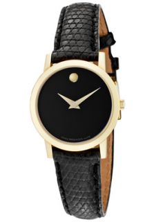 Movado 0605655 Watches,Womens Black Dial Black Leather, Womens 