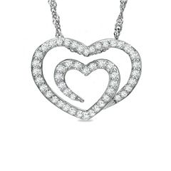 The Shared Heart® 1/2 CT. T.W. Diamond Pendant in 14K White Gold 