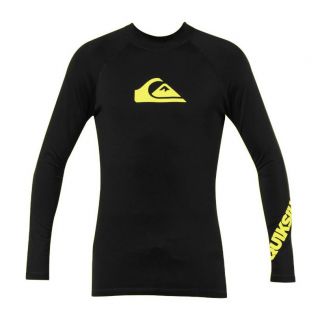 Quiksilver All Time Long Sleeve Snug Fit Surf Shirt   Mens   FREE 