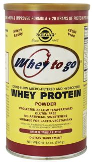 Buy Solgar   Whey To Go Protein Powder Natural Vanilla   12 oz. at 