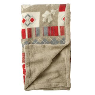  Nordic Patch Red Fleece Sherpa Throw   
