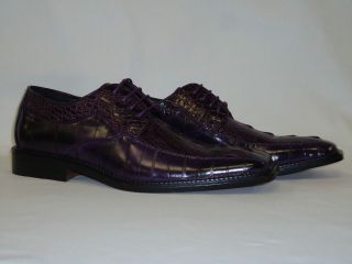Bolano 6270 049 Mens Oxfords Dress Shoes Deep Purple Exotic Croco 