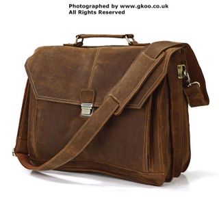 gift real vintage cow leather laptop briefcase doctors bag attorneys 