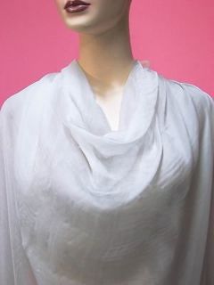 Dressmaking Pure Silk Chiffon Fabric Soft White 2 Yards
