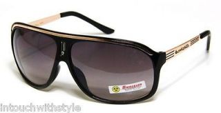 New Biohazard Cool Aviator Sunglasses Mens Or Womens Gold And Black 