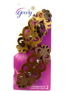 GOODY CAPRICE HAIR BARRETTES BROWN MARBLE AND BROWN   2 PK.