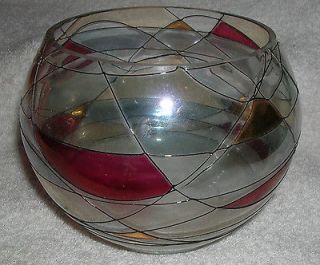 Partylite ** CANDLE HOLDER **Mosaic Tiffany Stained Glass for TEA 