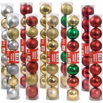 Bulk Christmas House Plastic Ornament Balls, 7 ct. Packs at DollarTree 