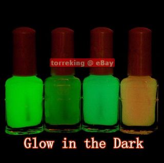 Invisible Glow in the Dark Fluorescent Neon Nail Art Polish Lacquer 
