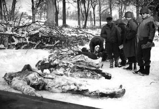 GRAPHIC WWII Photo US Dead Battle of the Bulge WW2
