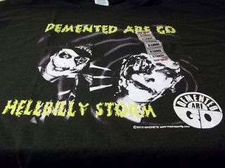 DEMENTED ARE GO HELLBILLY STORM BLACK COTTON T SHIRT MENS NEW NWT TEE