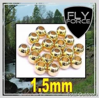 25 x GOLD BEADS FOR FLY TYING FLY FISHING BEADS 1.5mm FLY FORCE