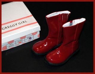 Greggy Girl Boutique Cranberry Red Patent Girls Red Ankle Boots Euro 
