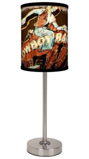 Lamp In A Box Vintage Cowboy Bar Sign Shade Table Lamp W/ 3 Base 