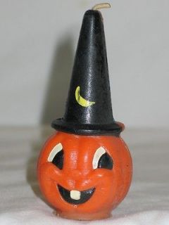 Vintage Gurley Halloween Witch Hat Jack O Lantern Candle 1950s T20