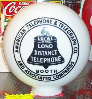   TELEPHONE & TELEGRAPH CO. PHONE BOOTH GLASS GLOBE ALL 1 PIECE NICE