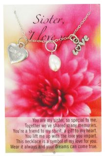 Zorbitz   Necklace with Meaningful Poem I Love You Sister   CLEARANCE 